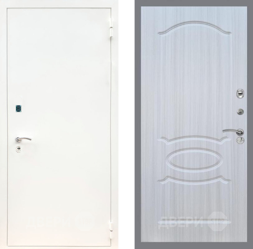 Входная металлическая Дверь Рекс (REX) 1А Белая шагрень FL-128 Сандал белый в Павловском Посаде