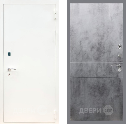 Входная металлическая Дверь Рекс (REX) 1А Белая шагрень FL-290 Бетон темный в Павловском Посаде
