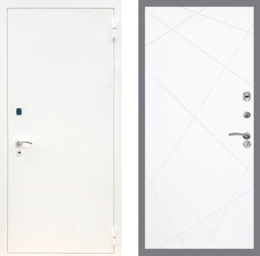 Входная металлическая Дверь Рекс (REX) 1А Белая шагрень FL-291 Силк Сноу в Павловском Посаде