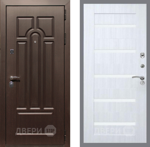 Входная металлическая Дверь Рекс (REX) Эврика СБ-14 стекло белое Сандал белый в Павловском Посаде