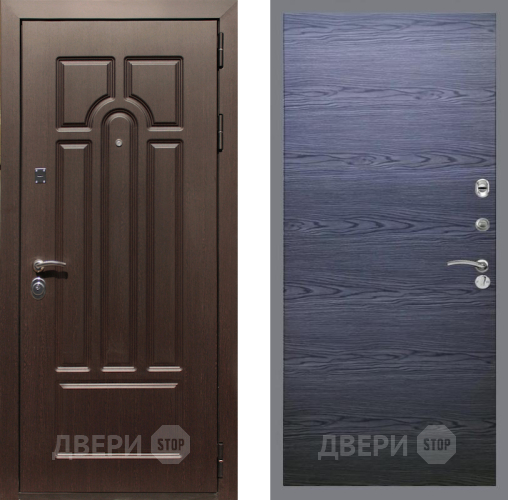 Входная металлическая Дверь Рекс (REX) Эврика GL Дуб тангенальный черный в Павловском Посаде