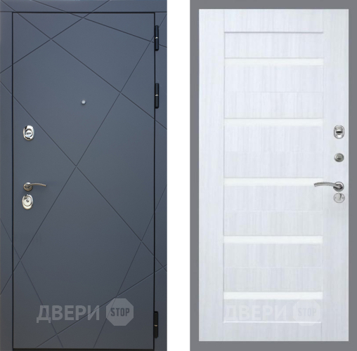 Входная металлическая Дверь Рекс (REX) 13 Силк Титан СБ-14 стекло белое Сандал белый в Павловском Посаде