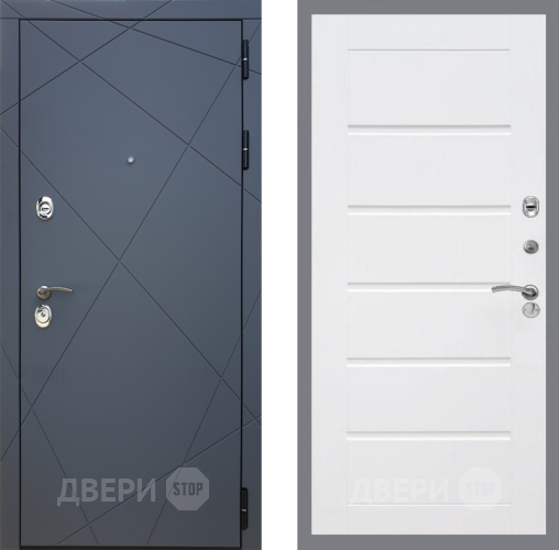 Входная металлическая Дверь Рекс (REX) 13 Силк Титан Сити Белый ясень в Павловском Посаде