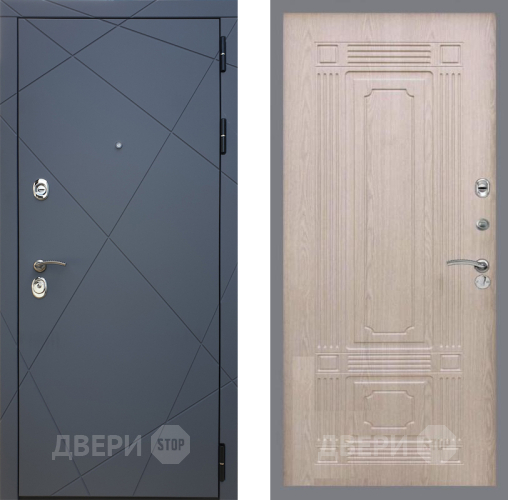 Входная металлическая Дверь Рекс (REX) 13 Силк Титан FL-2 Беленый дуб в Павловском Посаде