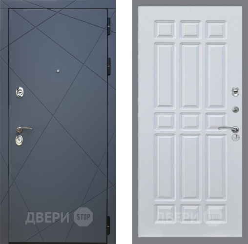 Входная металлическая Дверь Рекс (REX) 13 Силк Титан FL-33 Белый ясень в Павловском Посаде