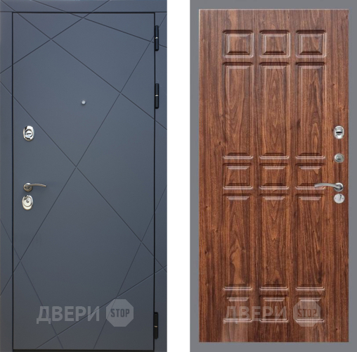 Входная металлическая Дверь Рекс (REX) 13 Силк Титан FL-33 орех тисненый в Павловском Посаде