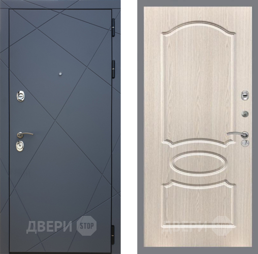Входная металлическая Дверь Рекс (REX) 13 Силк Титан FL-128 Беленый дуб в Павловском Посаде