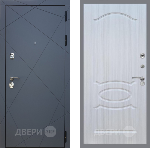 Входная металлическая Дверь Рекс (REX) 13 Силк Титан FL-128 Сандал белый в Павловском Посаде