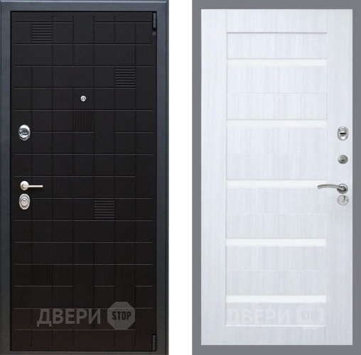 Входная металлическая Дверь Рекс (REX) 12 СБ-14 стекло белое Сандал белый в Павловском Посаде