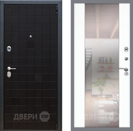 Входная металлическая Дверь Рекс (REX) 12 СБ-16 Зеркало Силк Сноу в Павловском Посаде