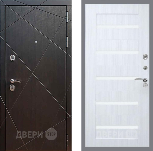Дверь Рекс (REX) 13 Венге СБ-14 стекло белое Сандал белый в Павловском Посаде