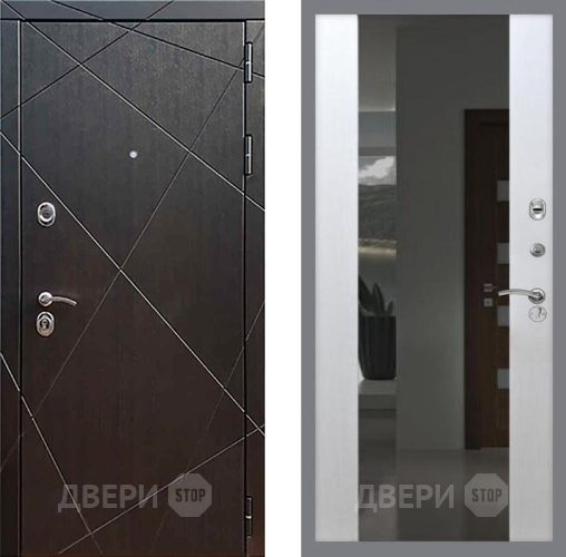 Дверь Рекс (REX) 13 Венге СБ-16 Зеркало Белый ясень в Павловском Посаде