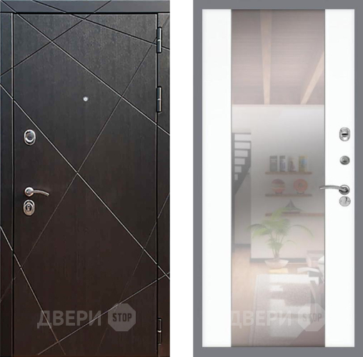 Входная металлическая Дверь Рекс (REX) 13 Венге СБ-16 Зеркало Силк Сноу в Павловском Посаде