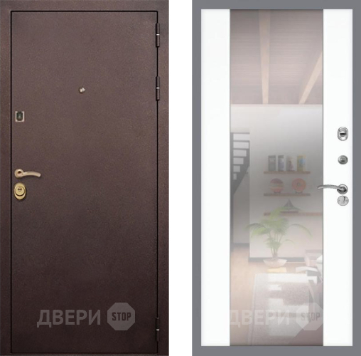 Дверь Рекс (REX) Лайт 3К СБ-16 Зеркало Силк Сноу в Павловском Посаде