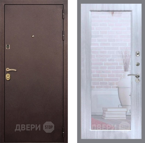 Дверь Рекс (REX) Лайт 3К Зеркало Пастораль Сандал белый в Павловском Посаде