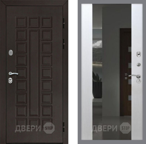 Дверь Рекс (REX) Сенатор 3К СБ-16 Зеркало Белый ясень в Павловском Посаде