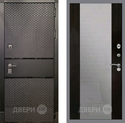 Входная металлическая Дверь Рекс (REX) 15 Черный Кварц СБ-16 Зеркало Венге в Павловском Посаде