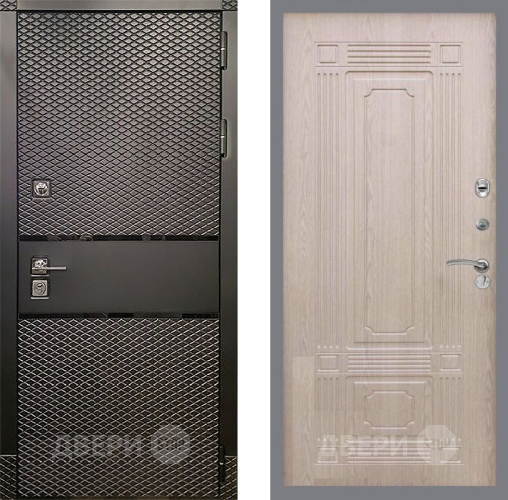 Входная металлическая Дверь Рекс (REX) 15 Черный Кварц FL-2 Беленый дуб в Павловском Посаде