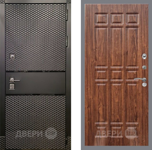 Входная металлическая Дверь Рекс (REX) 15 Черный Кварц FL-33 орех тисненый в Павловском Посаде