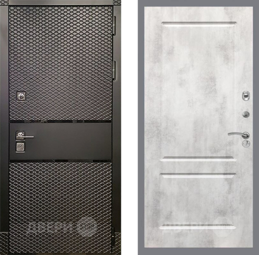 Входная металлическая Дверь Рекс (REX) 15 Черный Кварц FL-117 Бетон светлый в Павловском Посаде