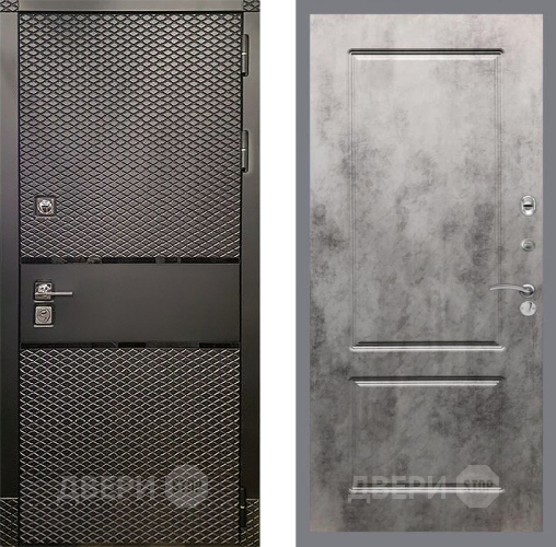 Входная металлическая Дверь Рекс (REX) 15 Черный Кварц FL-117 Бетон темный в Павловском Посаде