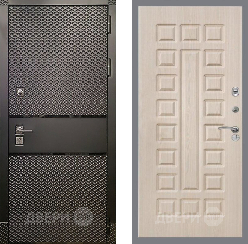 Входная металлическая Дверь Рекс (REX) 15 Черный Кварц FL-183 Беленый дуб в Павловском Посаде