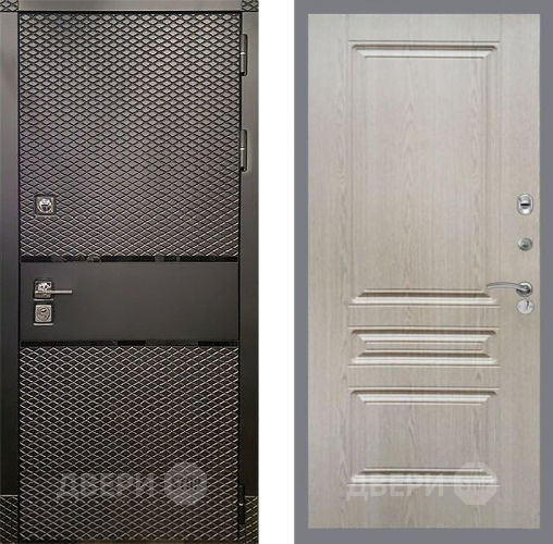 Входная металлическая Дверь Рекс (REX) 15 Черный Кварц FL-243 Беленый дуб в Павловском Посаде