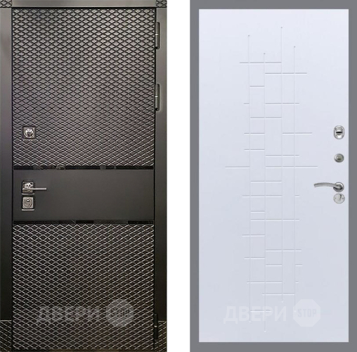 Входная металлическая Дверь Рекс (REX) 15 Черный Кварц FL-289 Белый ясень в Павловском Посаде