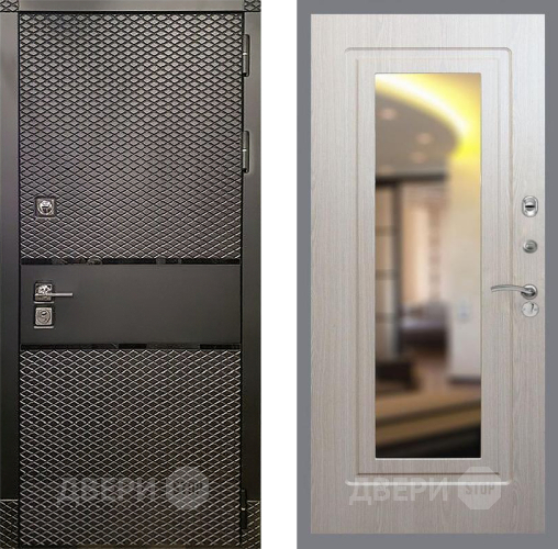 Входная металлическая Дверь Рекс (REX) 15 Черный Кварц FLZ-120 Беленый дуб в Павловском Посаде