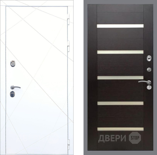 Дверь Рекс (REX) 13 Силк Сноу СБ-14 стекло белое венге поперечный в Павловском Посаде