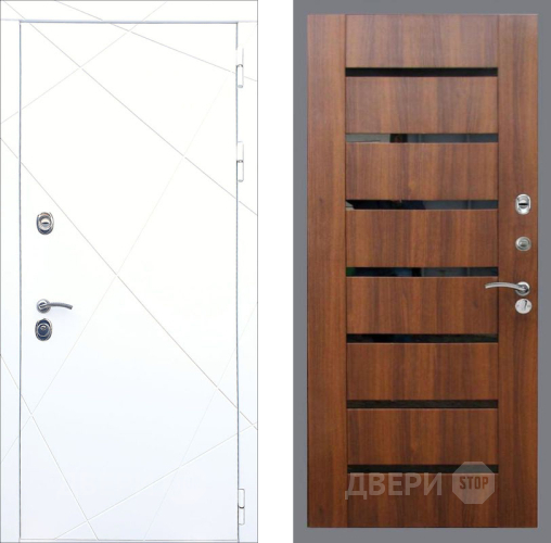 Входная металлическая Дверь Рекс (REX) 13 Силк Сноу СБ-14 стекло черное Орех бренди в Павловском Посаде