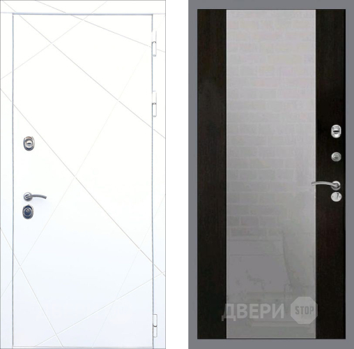 Входная металлическая Дверь Рекс (REX) 13 Силк Сноу СБ-16 Зеркало Венге в Павловском Посаде