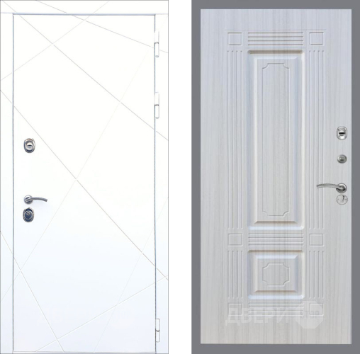 Входная металлическая Дверь Рекс (REX) 13 Силк Сноу FL-2 Сандал белый в Павловском Посаде
