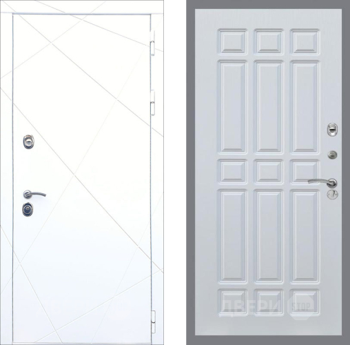 Входная металлическая Дверь Рекс (REX) 13 Силк Сноу FL-33 Белый ясень в Павловском Посаде