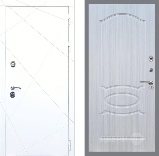 Входная металлическая Дверь Рекс (REX) 13 Силк Сноу FL-128 Сандал белый в Павловском Посаде