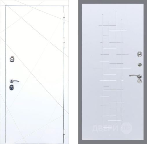 Входная металлическая Дверь Рекс (REX) 13 Силк Сноу FL-289 Белый ясень в Павловском Посаде