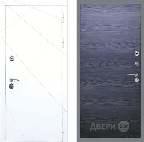 Входная металлическая Дверь Рекс (REX) 13 Силк Сноу GL Дуб тангенальный черный в Павловском Посаде