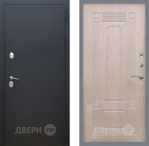 Входная металлическая Дверь Рекс (REX) 5 Черный Муар FL-2 Беленый дуб в Павловском Посаде