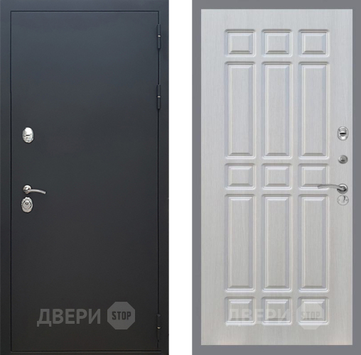 Входная металлическая Дверь Рекс (REX) 5 Черный Муар FL-33 Лиственница беж в Павловском Посаде