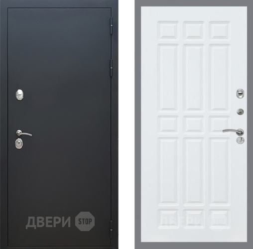 Входная металлическая Дверь Рекс (REX) 5 Черный Муар FL-33 Силк Сноу в Павловском Посаде