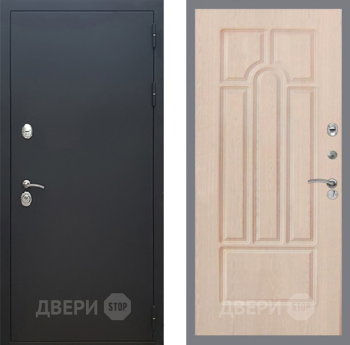 Входная металлическая Дверь Рекс (REX) 5 Черный Муар FL-58 Беленый дуб в Павловском Посаде