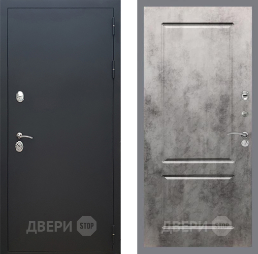 Входная металлическая Дверь Рекс (REX) 5 Черный Муар FL-117 Бетон темный в Павловском Посаде
