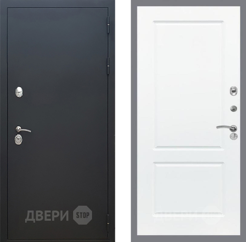 Входная металлическая Дверь Рекс (REX) 5 Черный Муар FL-117 Силк Сноу в Павловском Посаде