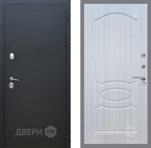 Входная металлическая Дверь Рекс (REX) 5 Черный Муар FL-128 Сандал белый в Павловском Посаде