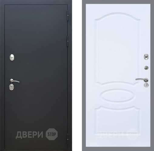 Входная металлическая Дверь Рекс (REX) 5 Черный Муар FL-128 Силк Сноу в Павловском Посаде