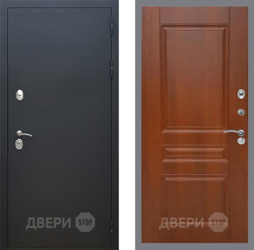 Входная металлическая Дверь Рекс (REX) 5 Черный Муар FL-243 Итальянский орех в Павловском Посаде