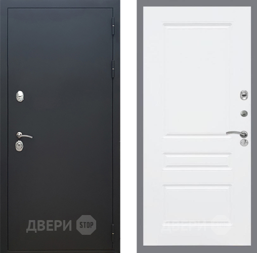 Входная металлическая Дверь Рекс (REX) 5 Черный Муар FL-243 Силк Сноу в Павловском Посаде