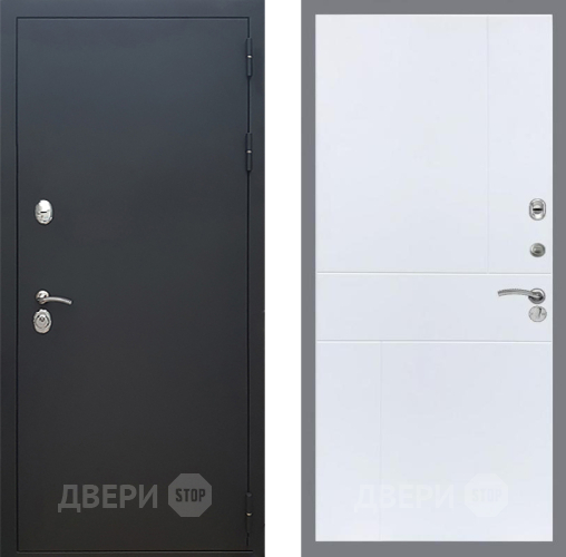 Входная металлическая Дверь Рекс (REX) 5 Черный Муар FL-290 Силк Сноу в Павловском Посаде