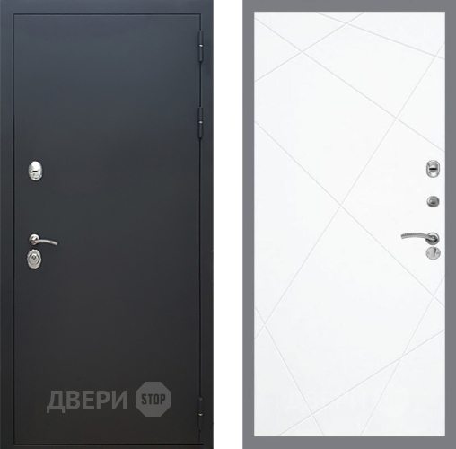 Входная металлическая Дверь Рекс (REX) 5 Черный Муар FL-291 Силк Сноу в Павловском Посаде