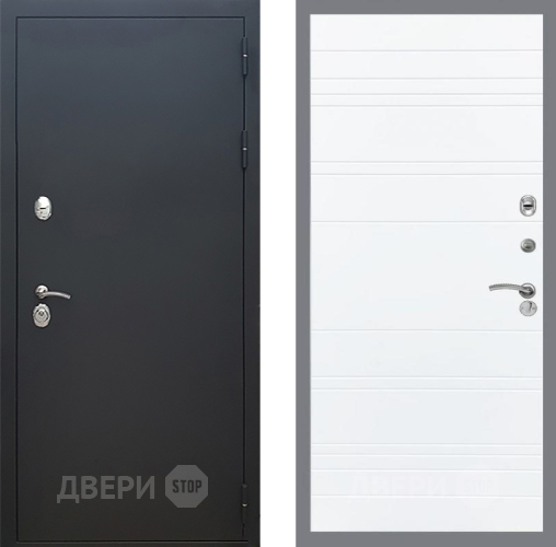 Дверь Рекс (REX) 5 Черный Муар Line Силк Сноу в Павловском Посаде